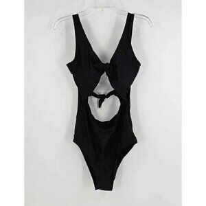 Blooming Jelly Black One Piece Cutout Detail Tie Front Double Tie Back Suit Sz M